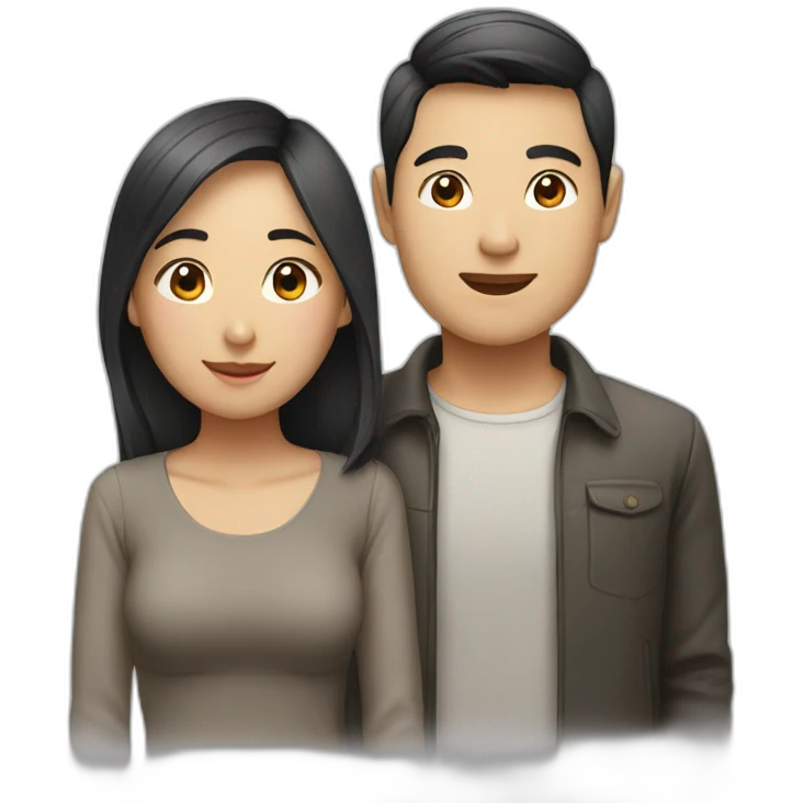 Asian and English couple emoji