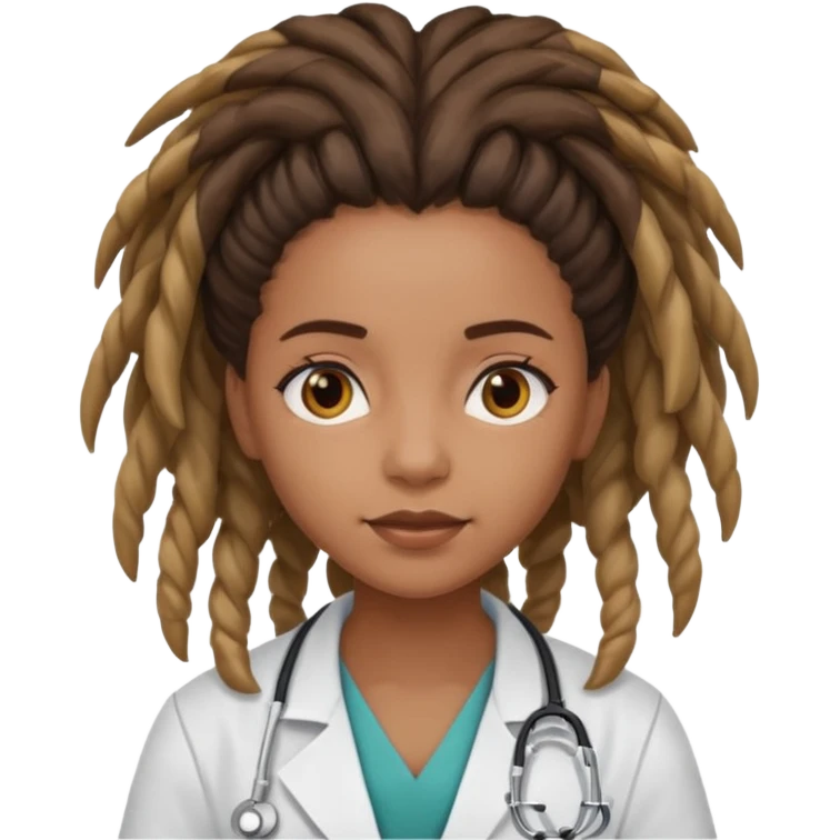 girl doctor with dreadlock emoji