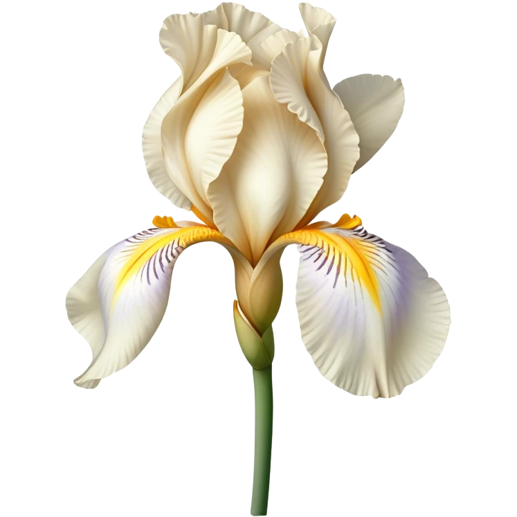 single Cream Iris, straight stem emoji