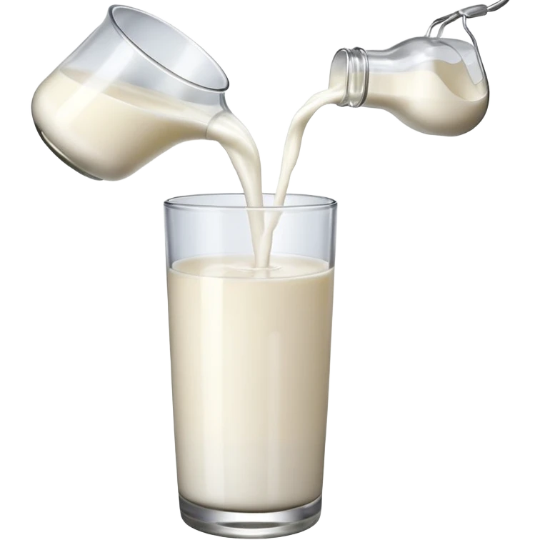 glass milk bottle pouring milk in a glass emoji