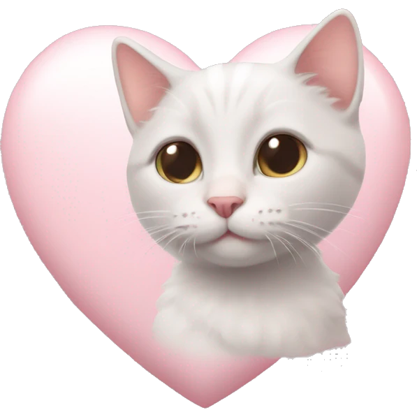 Pastel pink heart with a little kitty  emoji