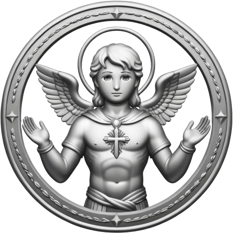 seal of Archangel Michael, simplified, bold lines, spiritual icon emoji
