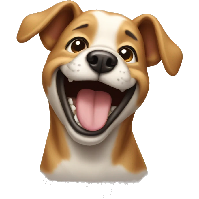Laughing dog emoji