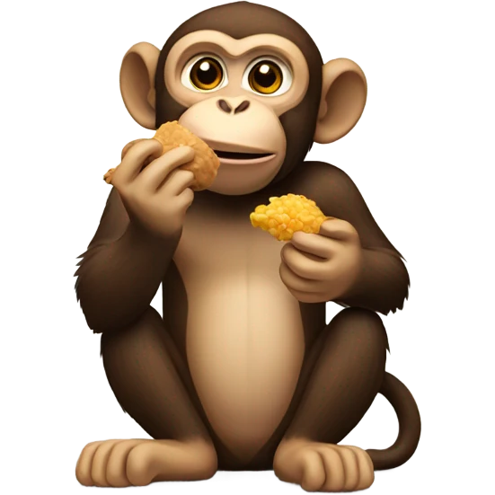 Monkey eating chicken  emoji