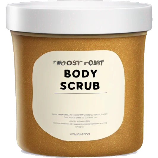 body scrub pot with label emoji
