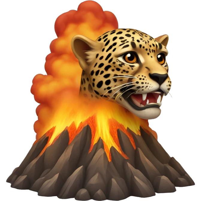 volcano leopard emoji