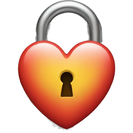 closed lock and a heart emoji