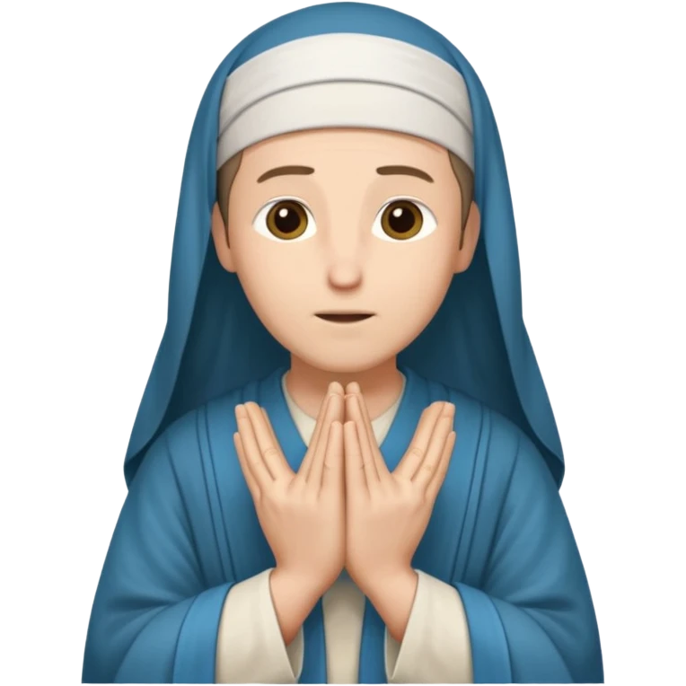 Pharisee, praying, hands together, long robe, head covering emoji