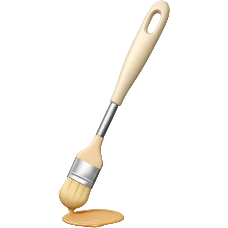 Beige fully silicon pastry brush for applying sauce  emoji