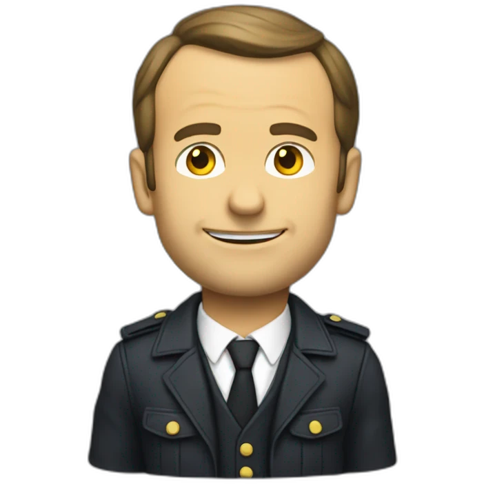 Macron qui tape un gilet jaune emoji