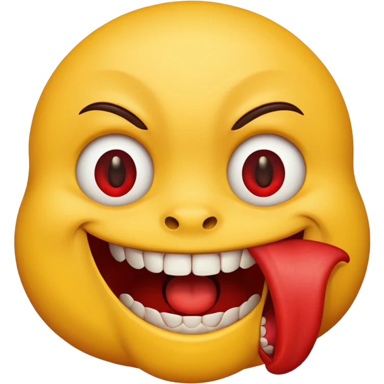 Happy face eating evil face emoji