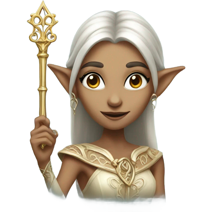 an elf woman login holding a big key emoji