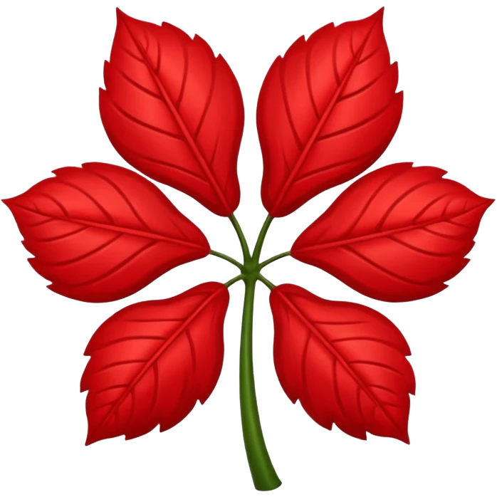 Un trébol de cinco hojas rojo emoji
