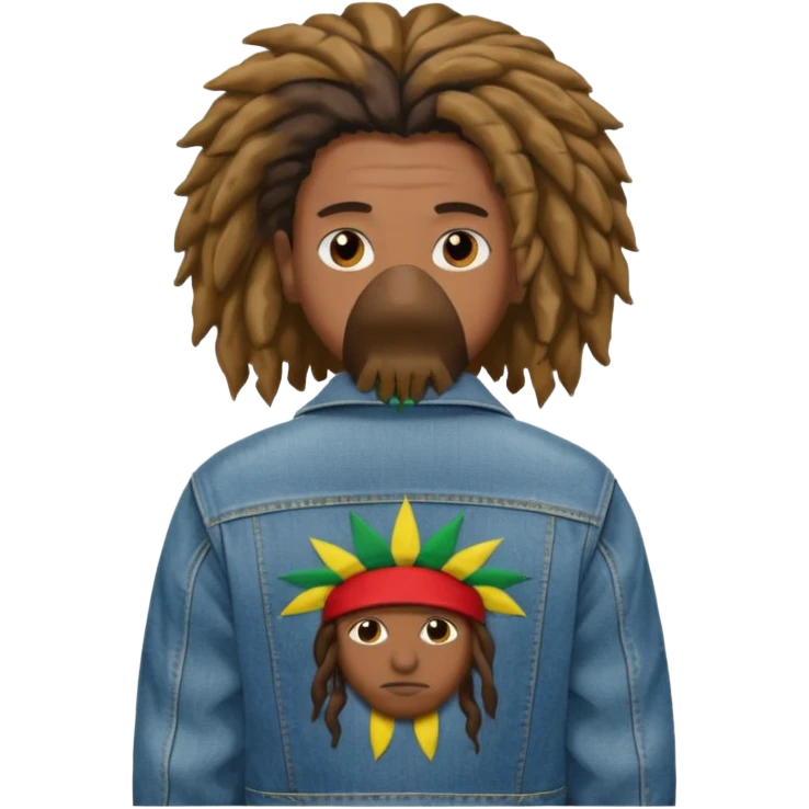 Rapper rasta hair back emoji