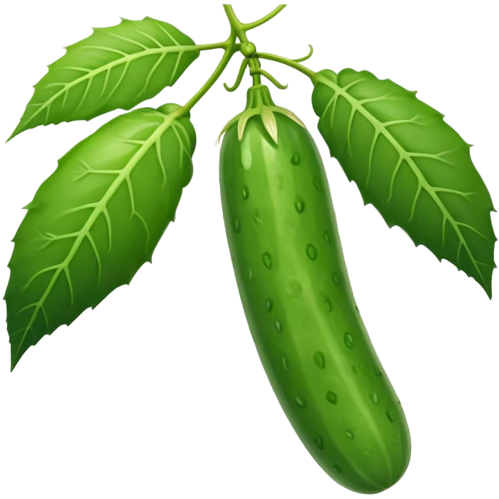 cucumber but it's a hanging on a palm emoji