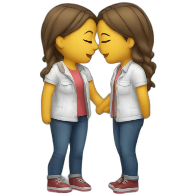 Lesbians kissing emoji