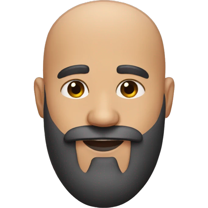 bald and black beard emoji