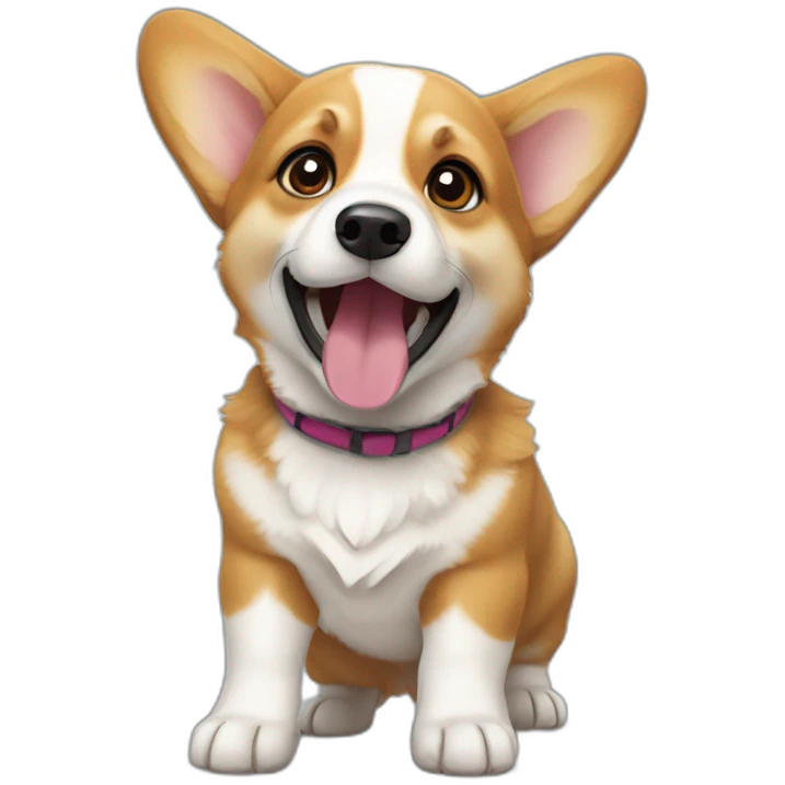 Corgi puppy playing emoji