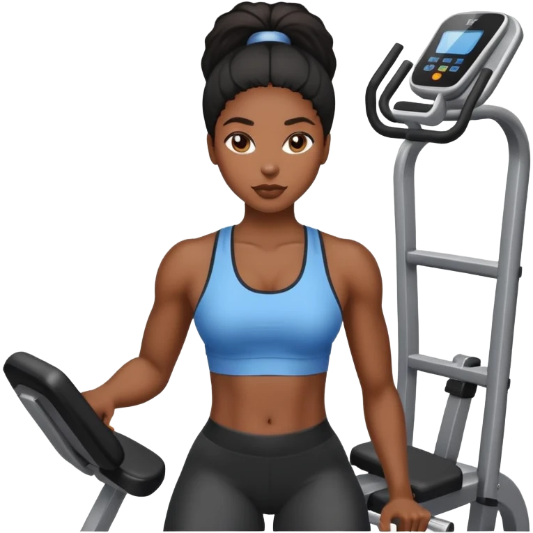 Mulher negra de cabelo liso na academia her negra cabelo liso na academia  emoji