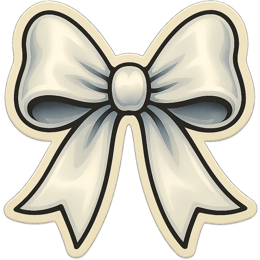white gothic bow gothic style bow retro sticker emoji