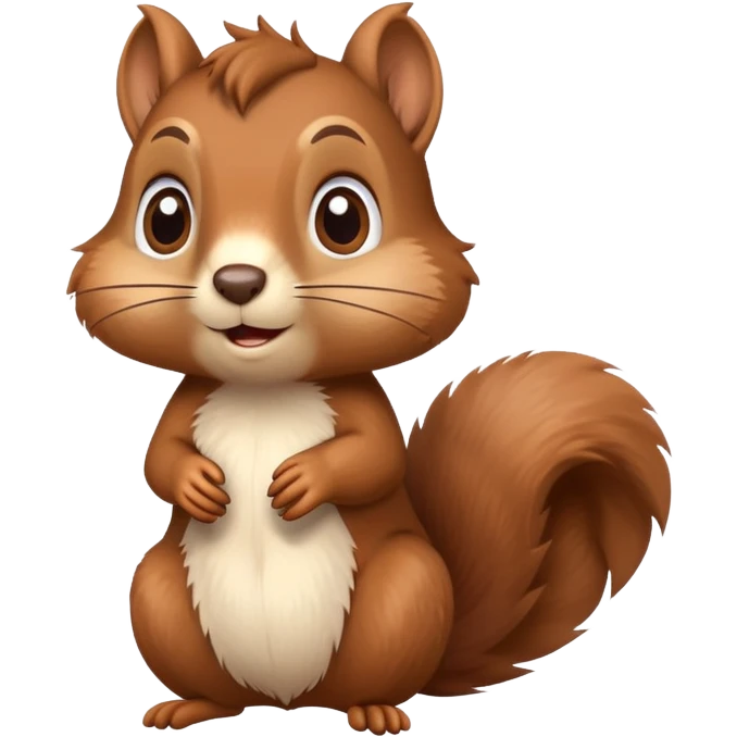 Cute confused squirrel with tilted head and question mark above emoji