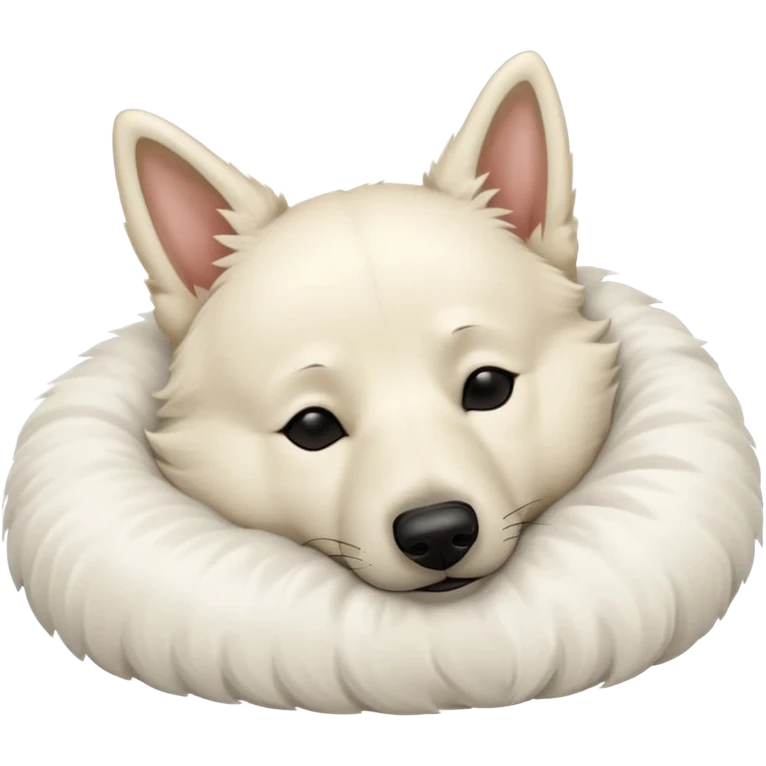 White Belgian shepherd dog sleeping emoji