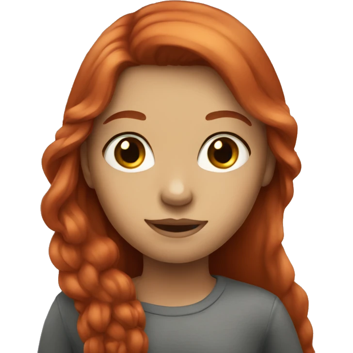 Girl with a long red hair and gray eyes  emoji
