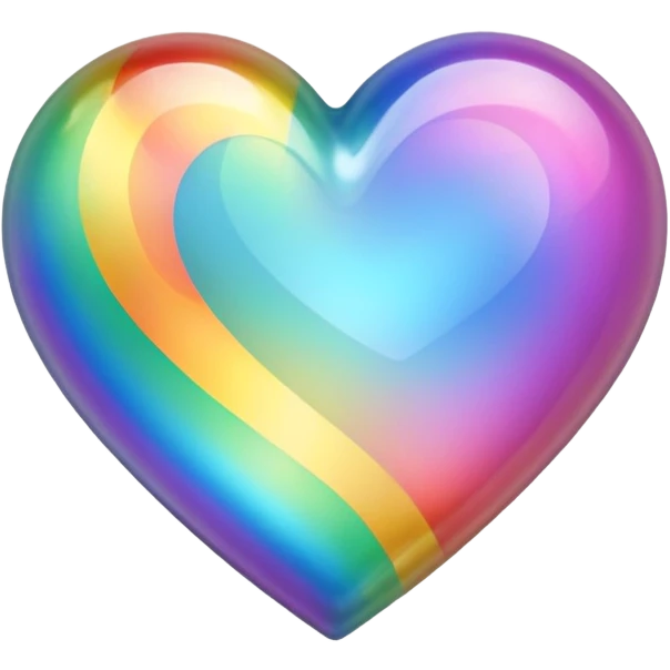 heart with a rainbow shimmer center emoji