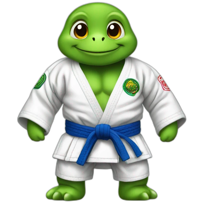 Turtle wearing Jiu-Jitsu gi emoji