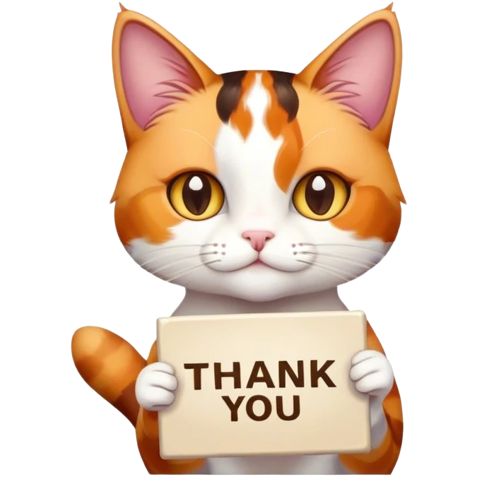 Cat with Thankyou sign emoji