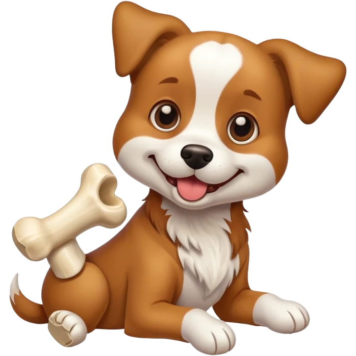 Perro con un hueso emoji