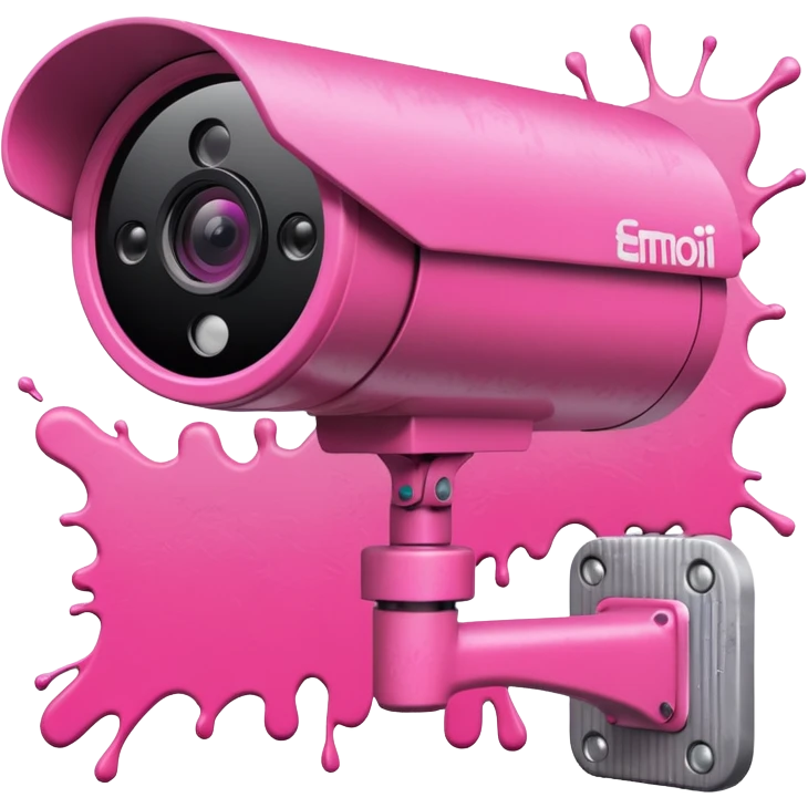 Security Camera pink with graffity emoji