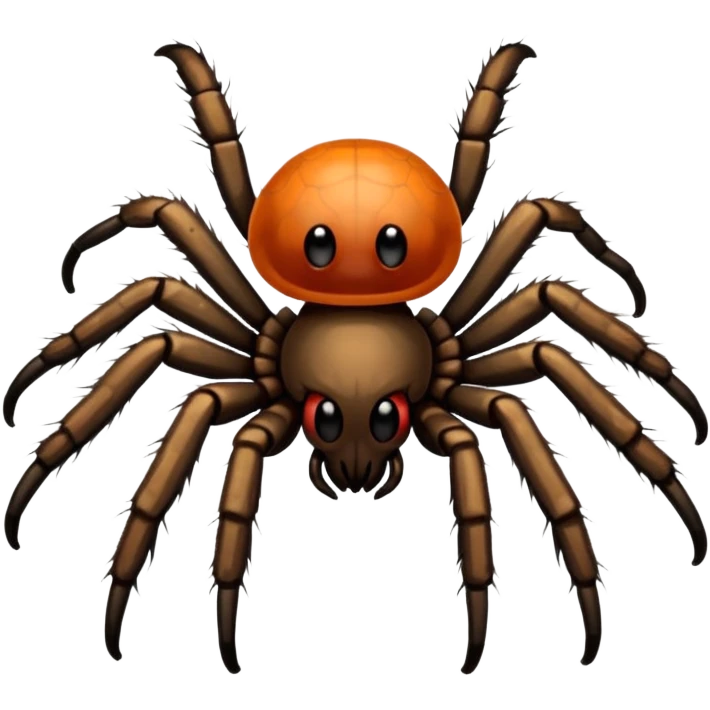 Hairy tarantula  cartoon -style/cute and transparent for a sticker  emoji