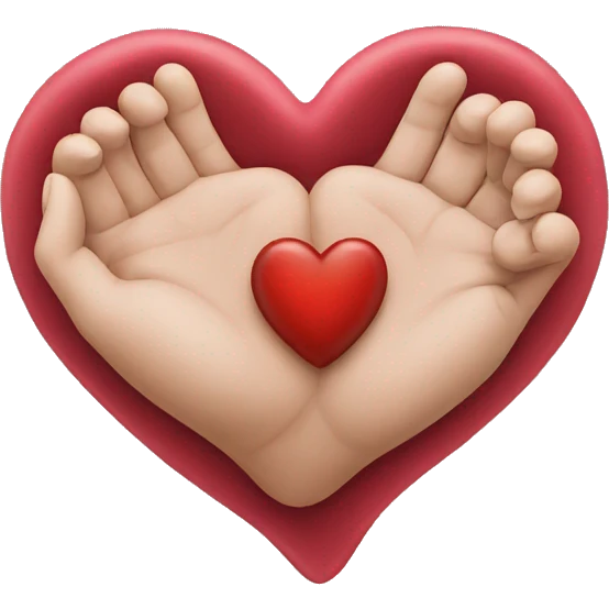 Heart made with hand with heart inside emoji