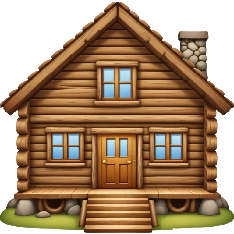 simple log house front view emoji