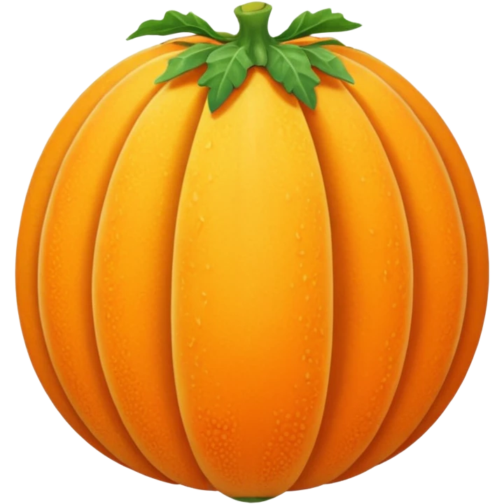 a whole cantaloupe, simple, clear emoji