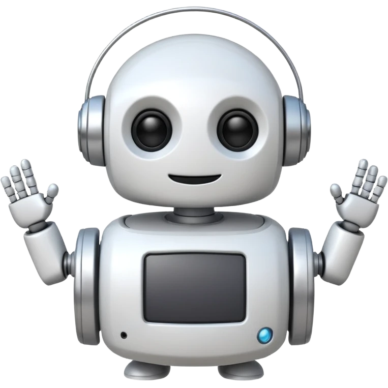 robot old cartoon simple kid toy white innocent funny gudget chatGPT round adorable music_lover emoji