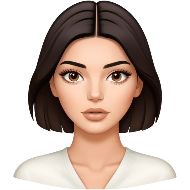 Kendall Jenner, fashion model, elongated face, long oval face shape, glossy lips with lipgloss emoji