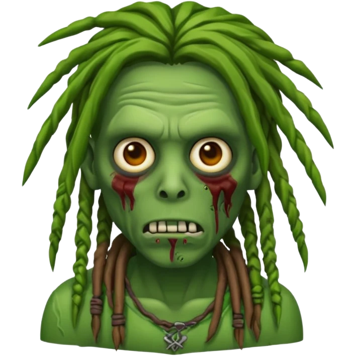 zombie osamason with dreads green skin emoji