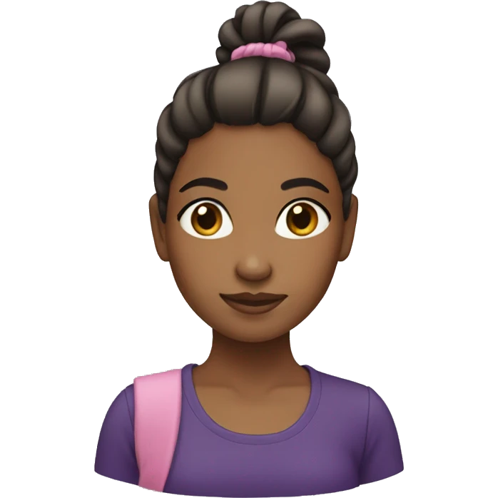 brown girl with ponytail emoji