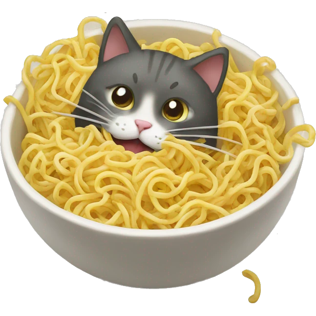 Cat eat ramens emoji
