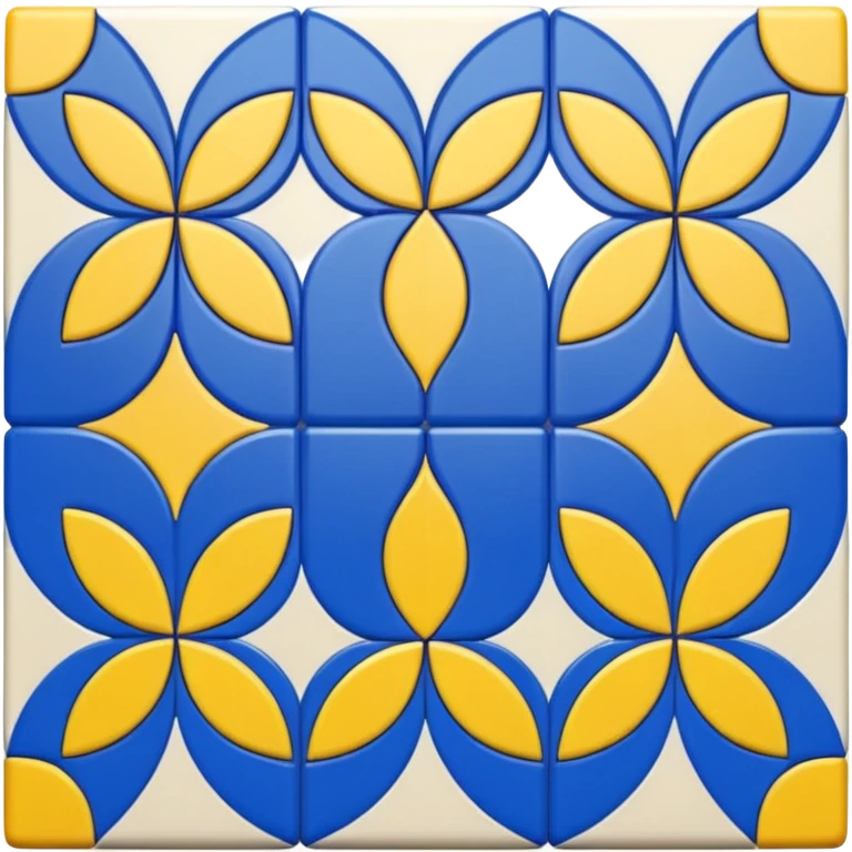 blue and yellow patterned tiles emoji