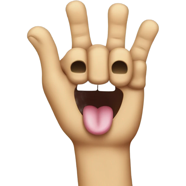 Face sticking tongue out with rock hands  emoji