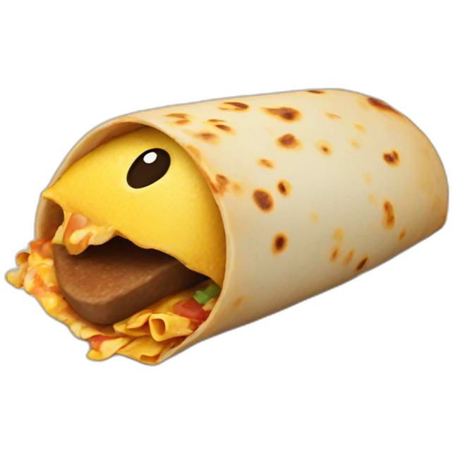 Half eaten burrito emoji