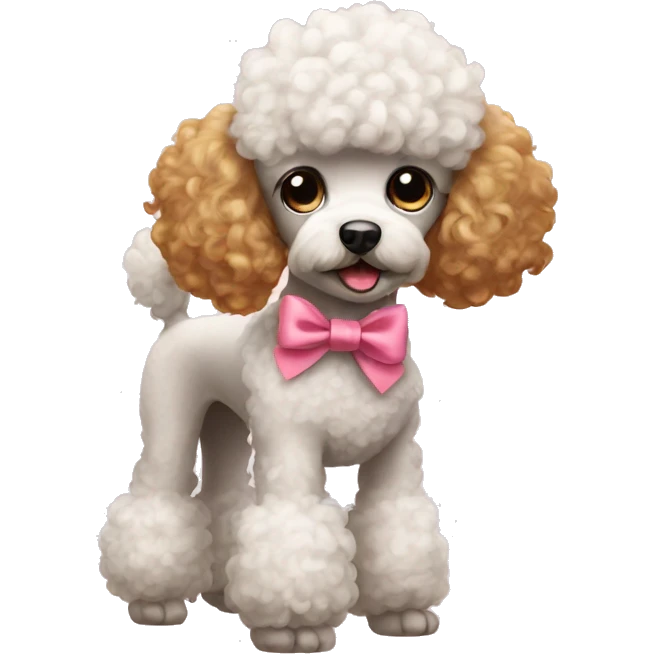 Poodle with bows emoji