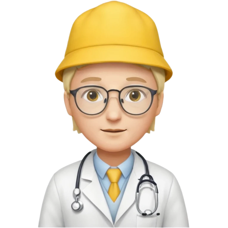 glasses doctor with yellow hat emoji