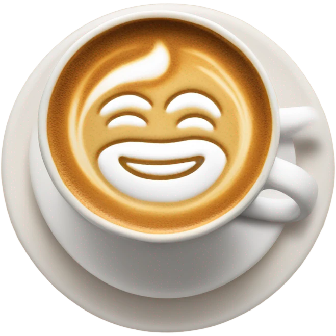 Coffee with art in foam emoji