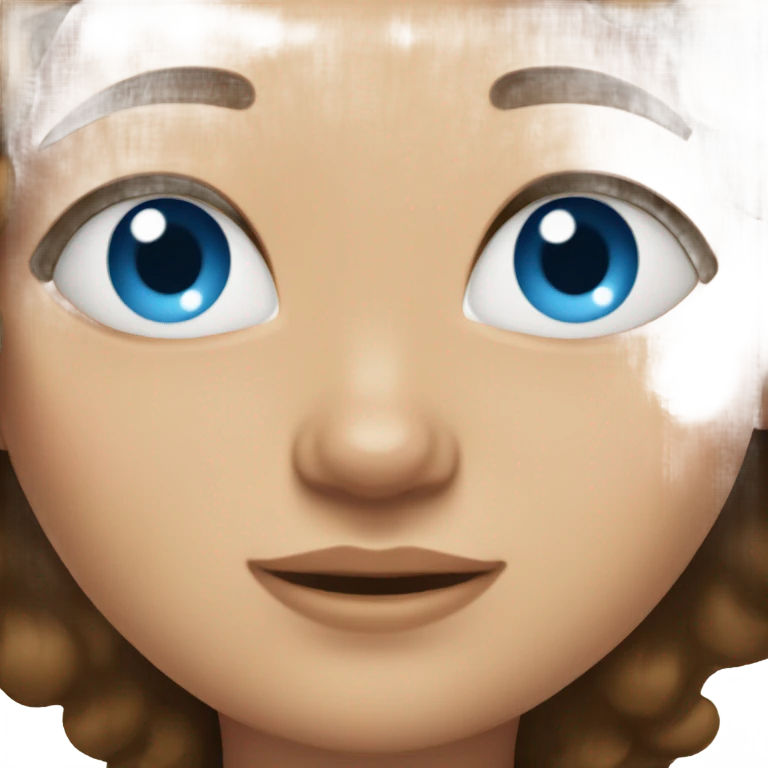 girl with wavy brown hair and blue eyes emoji