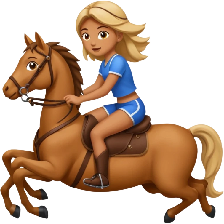 Girl riding a 🍆 emoji