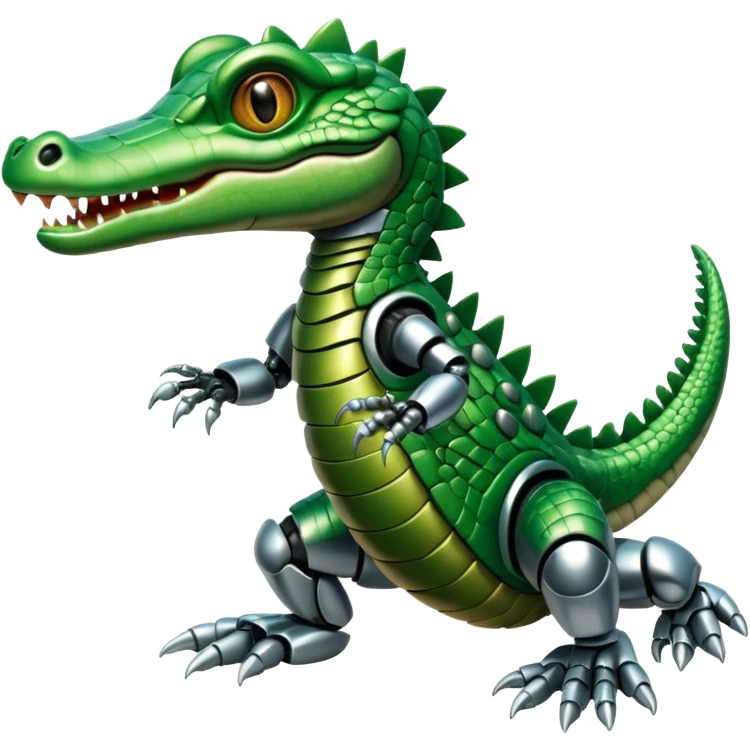 baby crocodile with robot hands emoji